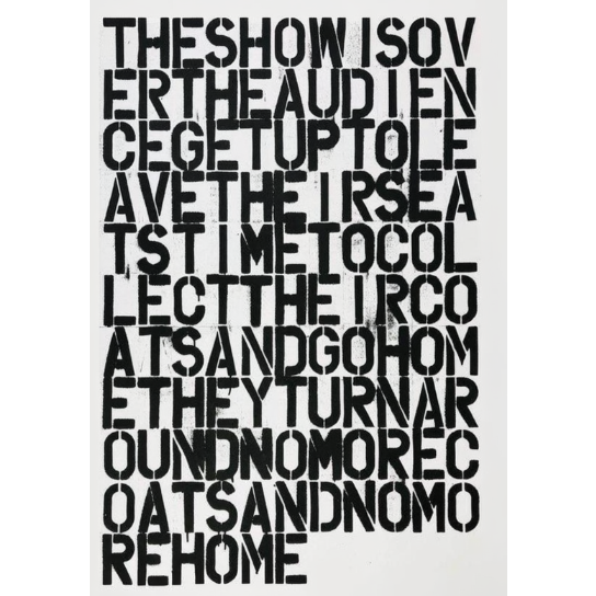 Christopher Wool. Untitled (The Show is Over), 1993.