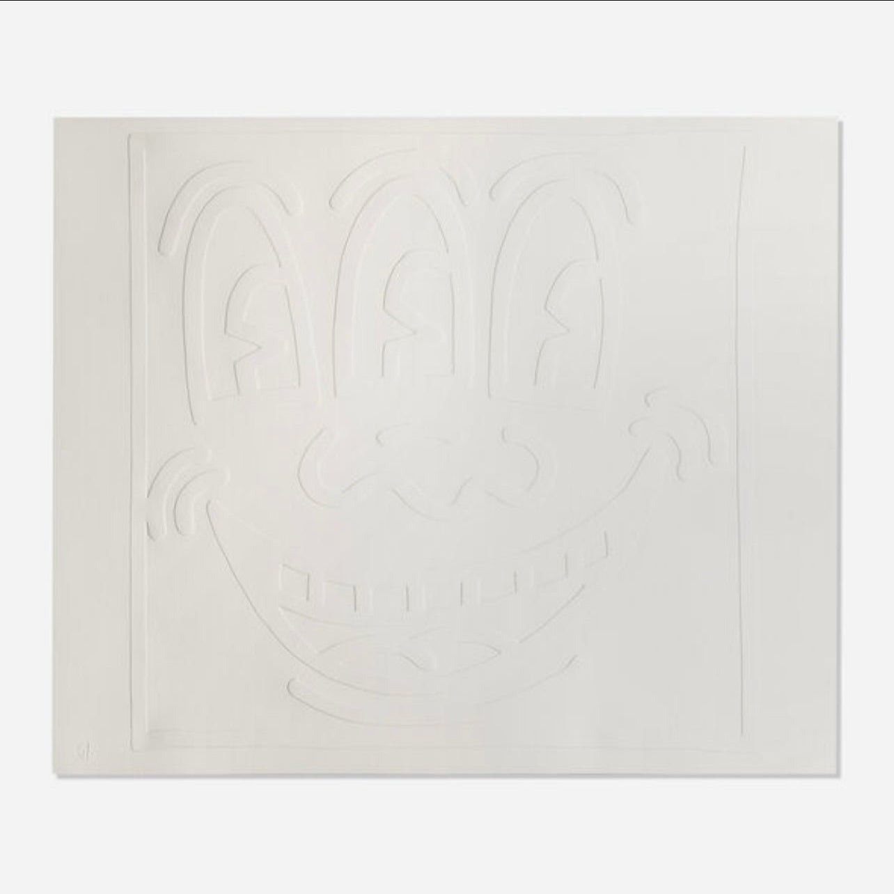 Keith Haring, “Three Eyed Monster,” 1990. (From the White Icons Series)