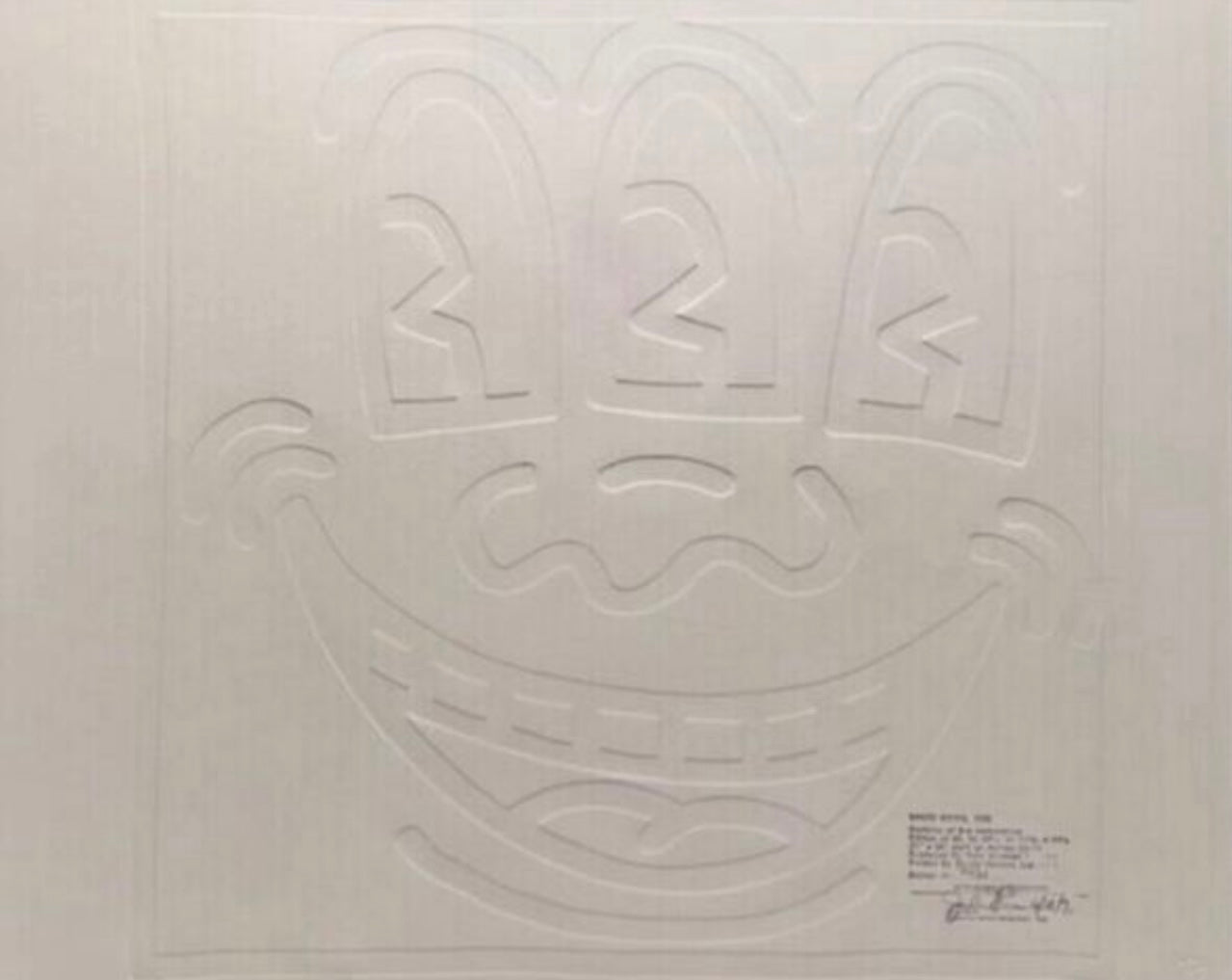 Keith Haring, “Three Eyed Monster,” 1990. (From the White Icons Series)