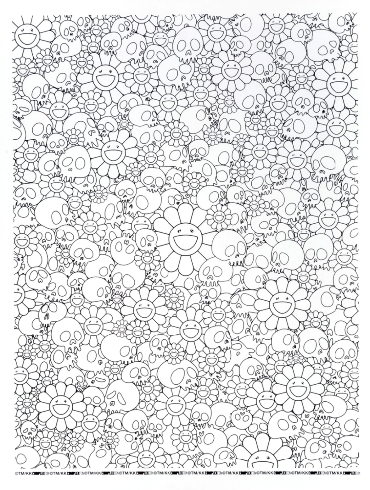 Takashi Murakami. Flowers and Skulls (Complexcon Edition), 2023.