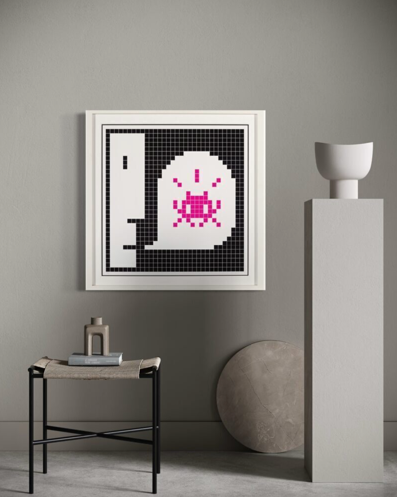 Invader. ALERT! (Pink Variant), 2021.