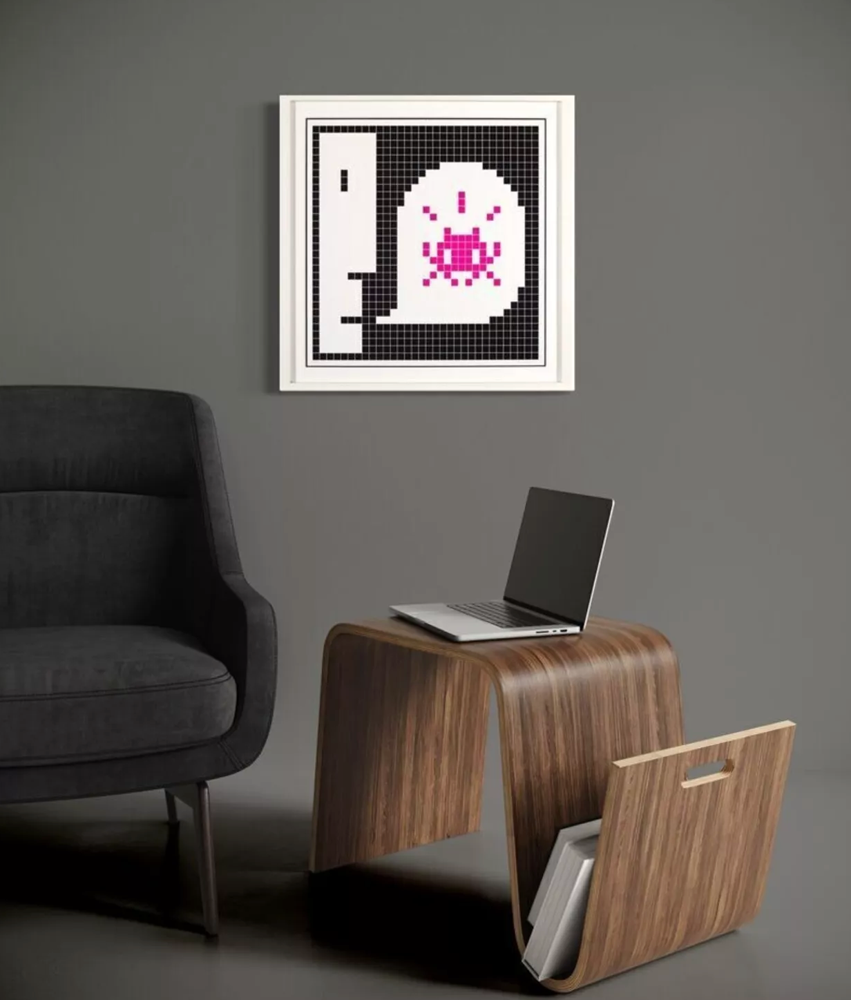 Invader. ALERT! (Pink Variant), 2021.