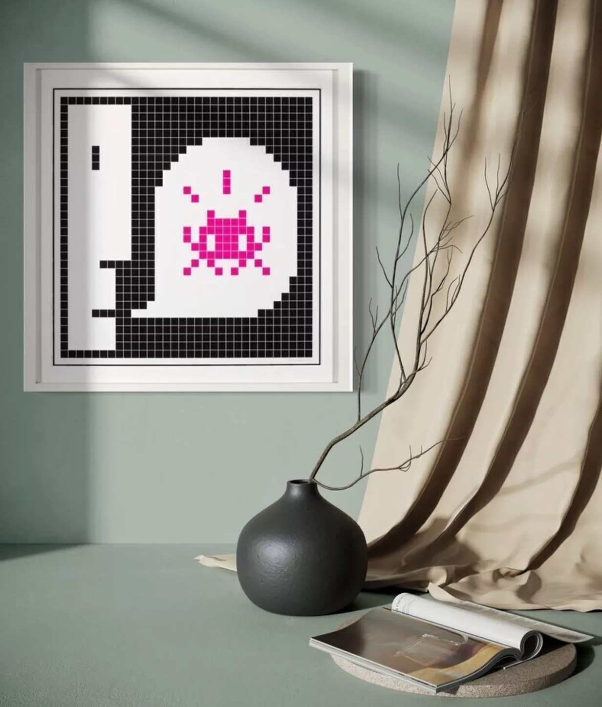 Invader. ALERT! (Pink Variant), 2021.